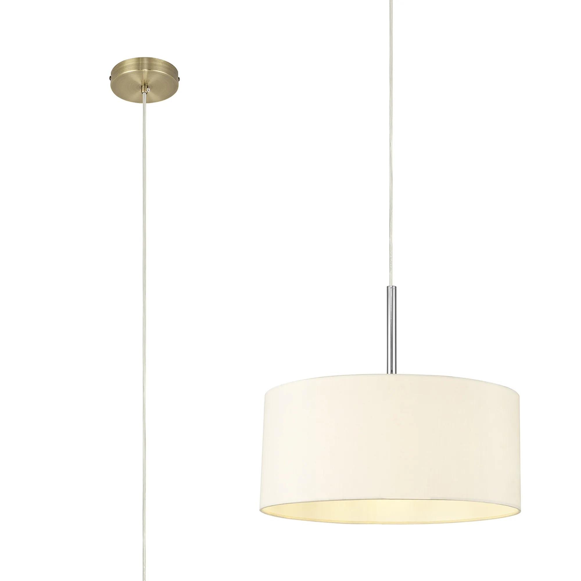 DK0207  Baymont 40cm Pendant 1 Light Antique Brass, Ivory Pearl